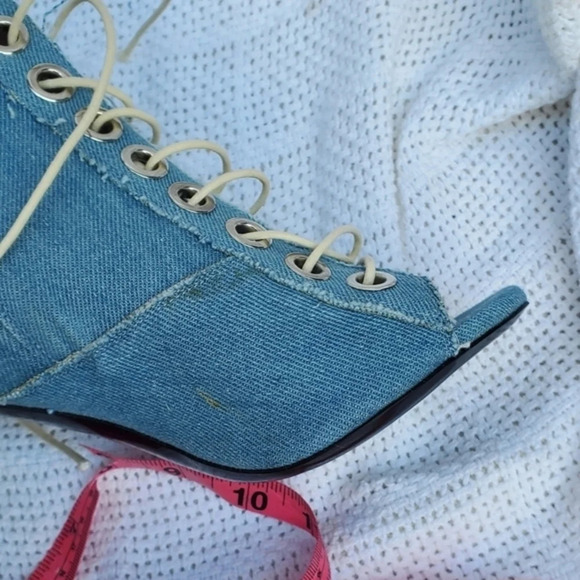 Barbara Bui Denim Stiletto Booties 39/9.5 - Picture 4 of 13